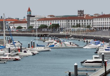 Harbor at Ponta Delgada clipart