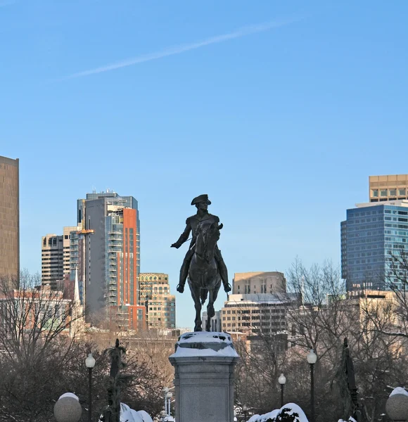 George Washington Statue i Boston – stockfoto