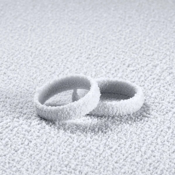 stock image Frosted wedding rings