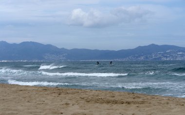 Beach scenery at Sant Pere Pescador clipart