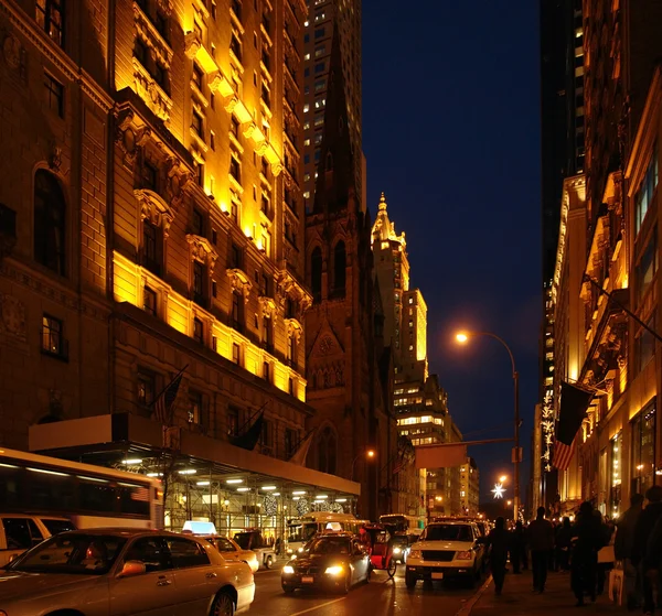 New York City Street di notte — Foto Stock