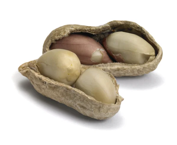 Dva otevřené arašídy — Stock fotografie