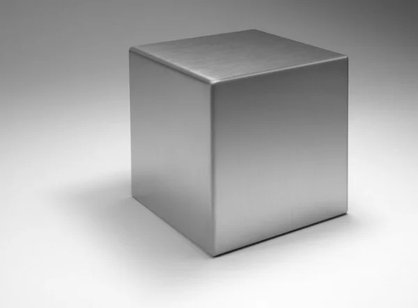 Cubo metálico sólido — Fotografia de Stock