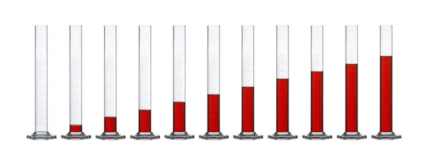 Meten van cilinders in een rij — Stockfoto