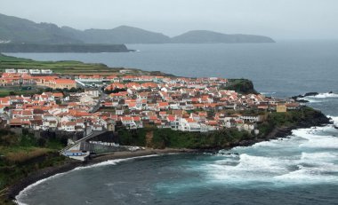 Coastal settlement at the Azores clipart