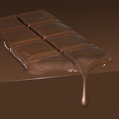 Melting bar of chocolate clipart