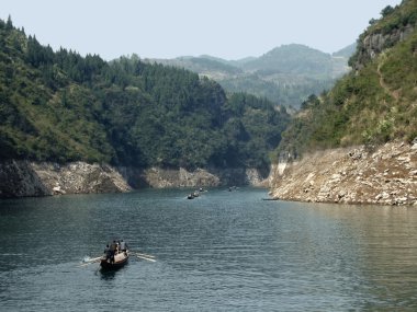 Boats at River Shennong Xi clipart