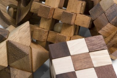 Wooden 3D puzzles clipart