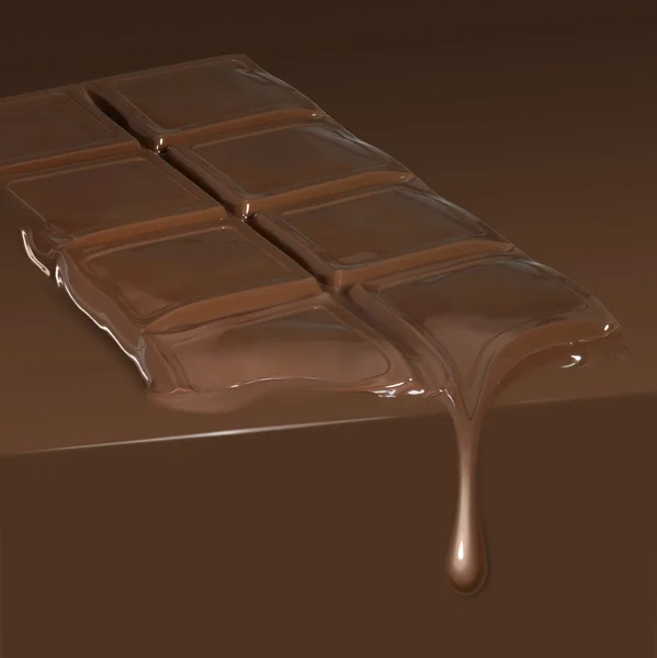 Schmelzende Tafel Schokolade — Stockfoto