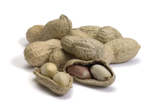 Half peeled peanut — Stock Photo, Image
