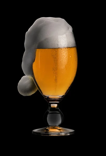 Christmas beer in black back — Stock Photo, Image