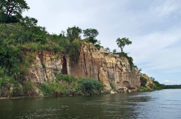 Waterside Victoria Nile scenery in Uganda — Stock Photo, Image