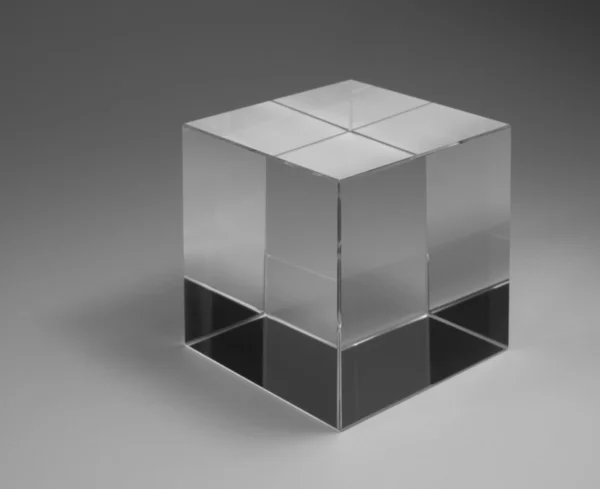 Solid glass cube — Stock Photo, Image