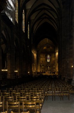 Inside cathedral in Strasbourg clipart