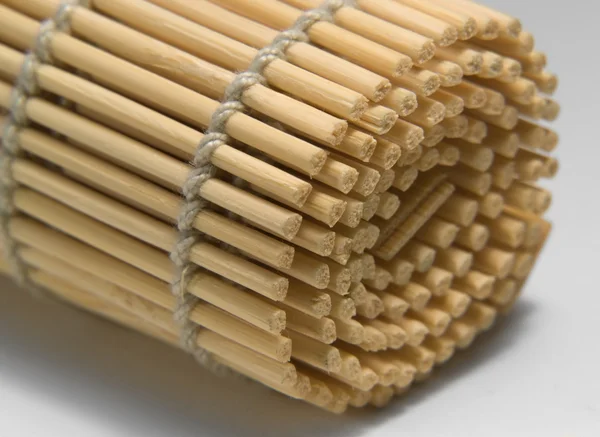 Rolled wooden mat detail — Stock Photo, Image