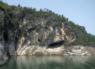 Rock formation at River Shennong Xi clipart