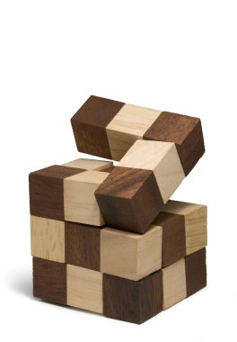 Wooden 3D puzzle clipart
