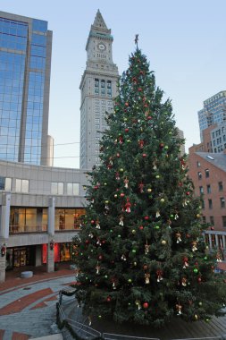 Christmas scenery in Boston clipart