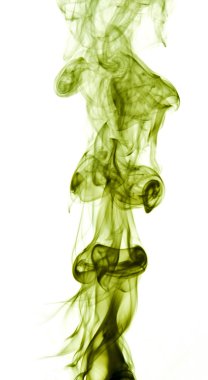 Green smoke in white background clipart