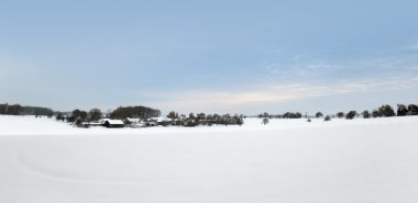 Rural winter scenery in Southern Germany clipart