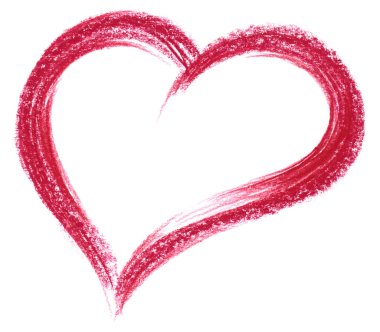 Red crayon heart clipart