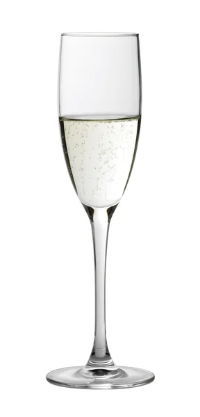Halb gefülltes Champagnerglas — Stockfoto