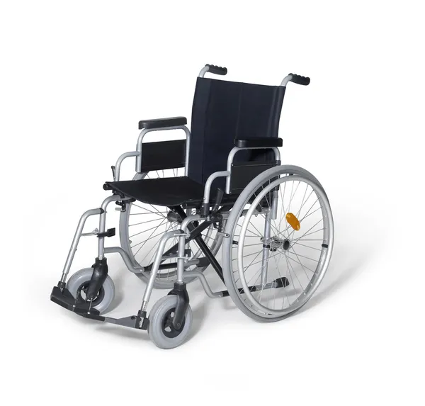 Wózek inwalidzki w tył biały — Zdjęcie stockowe
