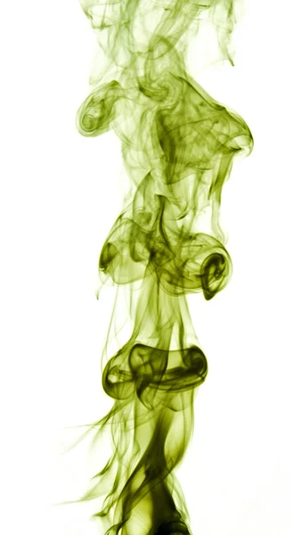 Зеленый дым на белом фоне — стоковое фото