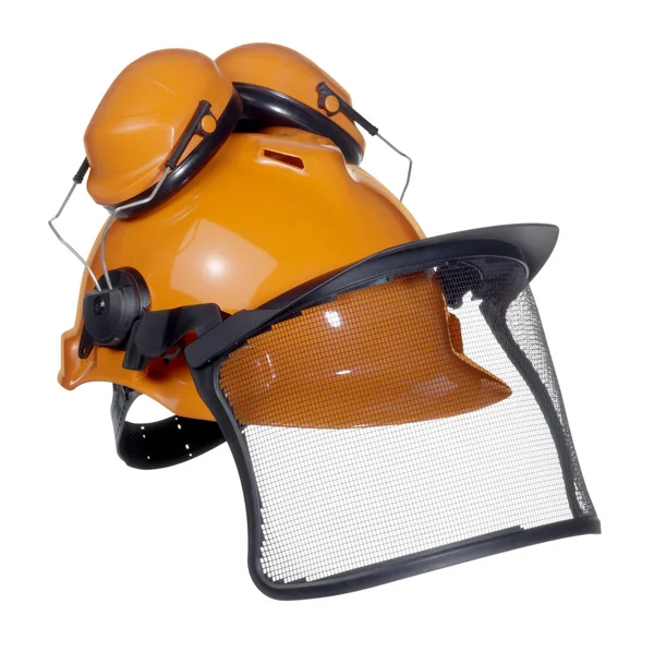 白い背中の保護ヘルメット — ストック写真