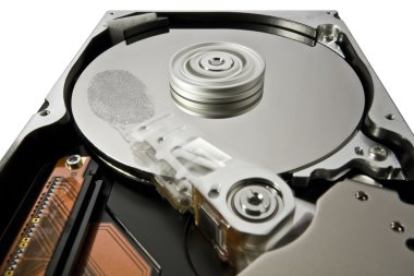 Hard disk and fingerprint clipart