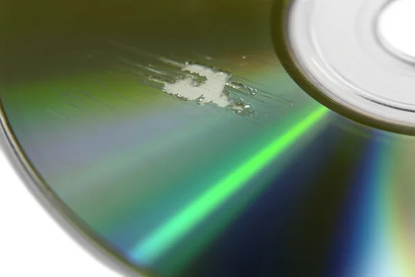 Многоцарапанная поверхность компакт-диска — стоковое фото