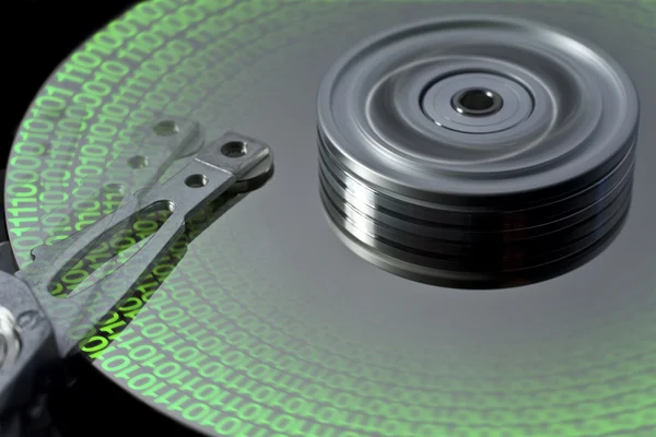 Hard disk and symbolic data — Stock Photo, Image