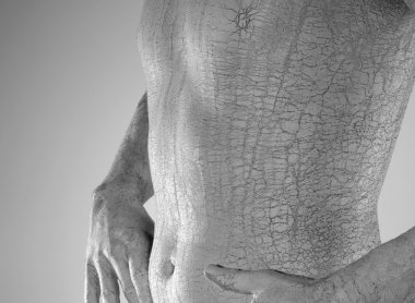 Bodypainted male torso detail clipart