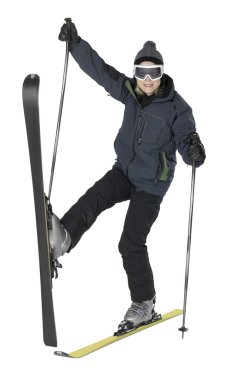 Weird skiing girl clipart