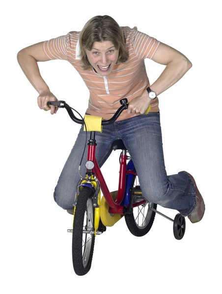 Loca chica ciclista — Foto de Stock