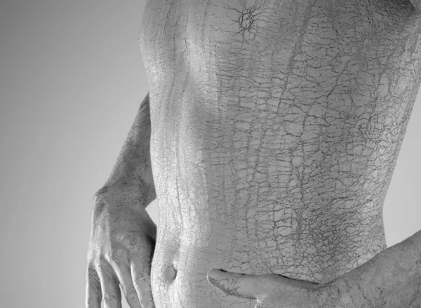 Bodypainted male torso detail — Stock Photo, Image