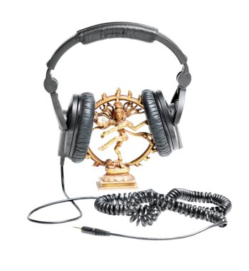 Dancing Shiva in head phones clipart