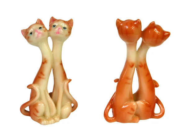 Две статуэтки кошек Лицензионные Стоковые Фото
