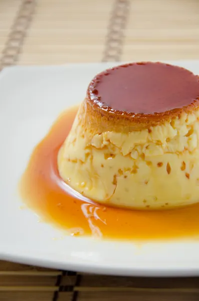 Karamellpudding, Pudding, Flan — Stockfoto