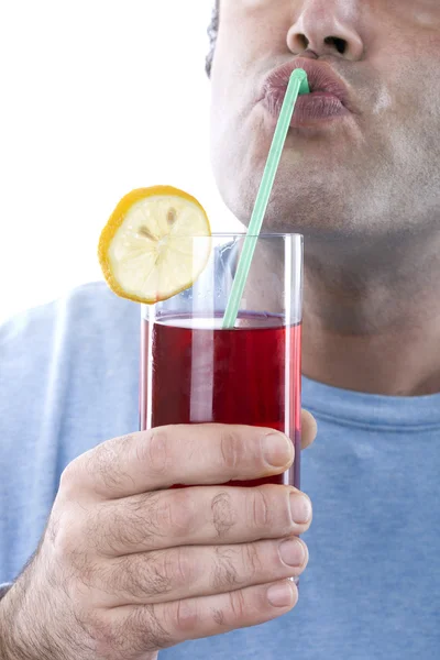 Drinking a cocktail — Stock Photo, Image