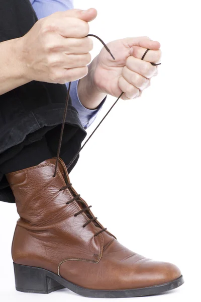 stock image Tying shoes