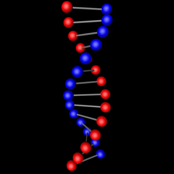 DNK na czarnym tle — Zdjęcie stockowe