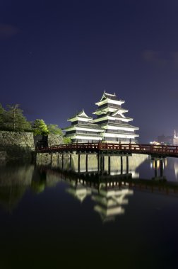 Matsumoto castle at night clipart