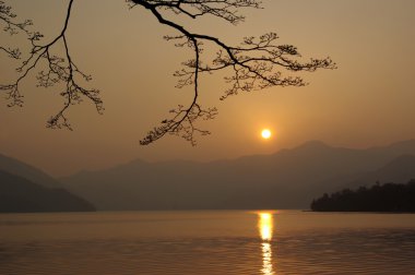 Japanese sunset clipart