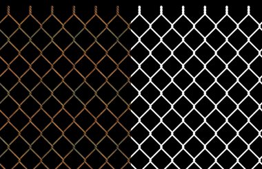 Rusty wire chain link fence clipart