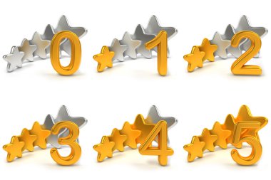 Five stars ratings clipart