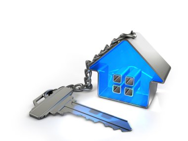 Key with trinket-house clipart