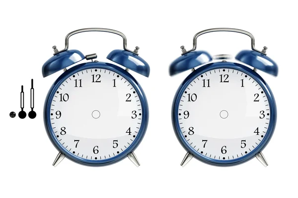 Set of blue alarm clock — Stok fotoğraf