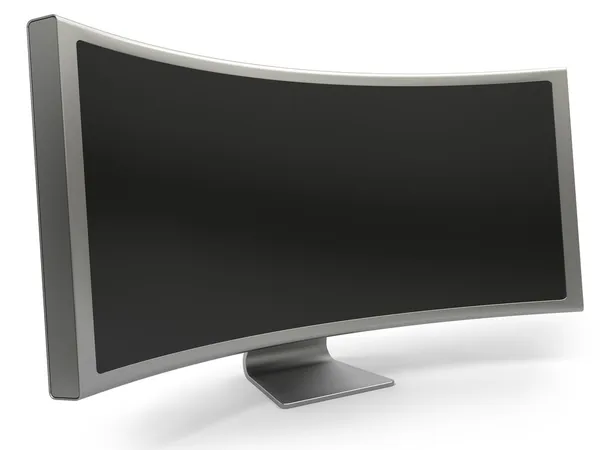 Monitor de computador LCD em branco curvo — Fotografia de Stock