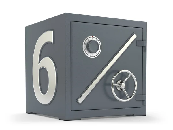 stock image 6 percent deposit bank safe